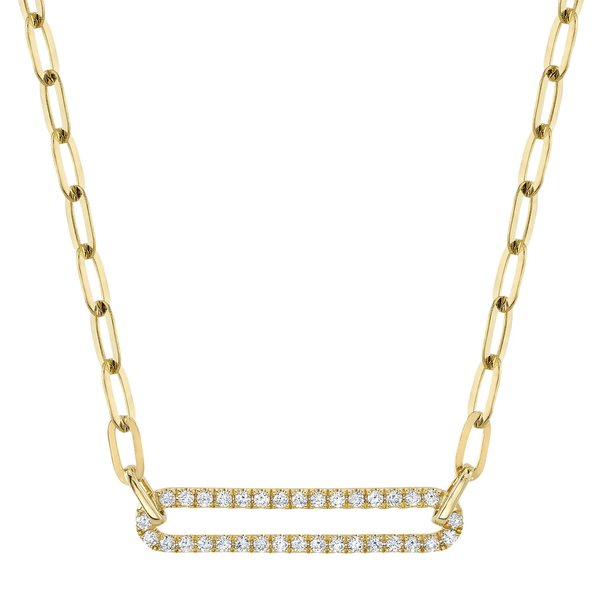 0.26CT DIAMOND PAPER CLIP LINK NECKLACE