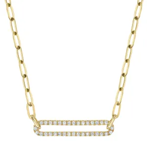 0.26CT DIAMOND PAPER CLIP LINK NECKLACE