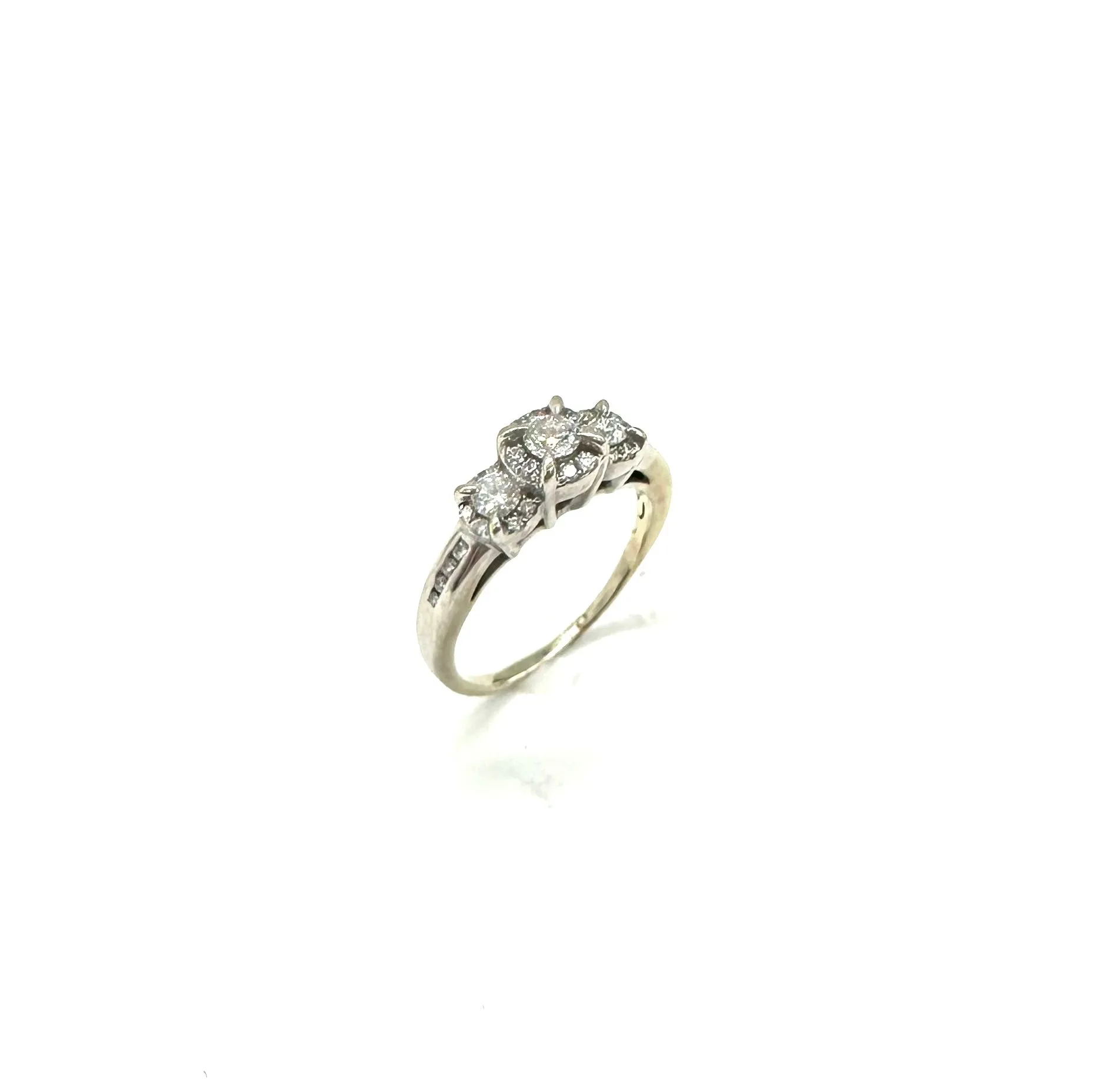 1/2 Ctw 3 Stone Cathedral Set Diamond Ring