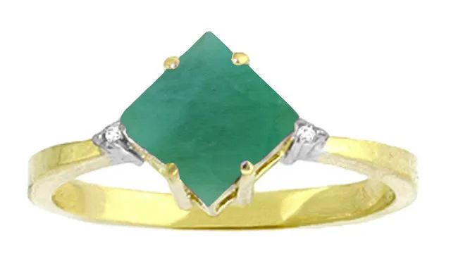 1.46 Carat 14K Solid White Gold Emerald Lake Emerald Diamond Ring