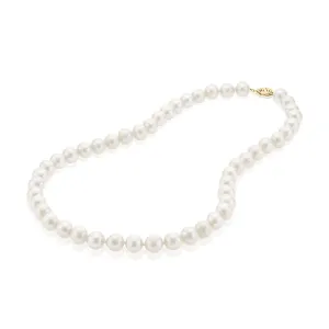 14ct Yellow Gold 9-10mm Fresh Water Pearl Strand Necklace