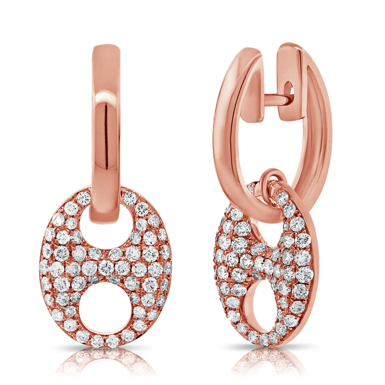 14K Gold & Diamond Link Earrings - 1.10ct