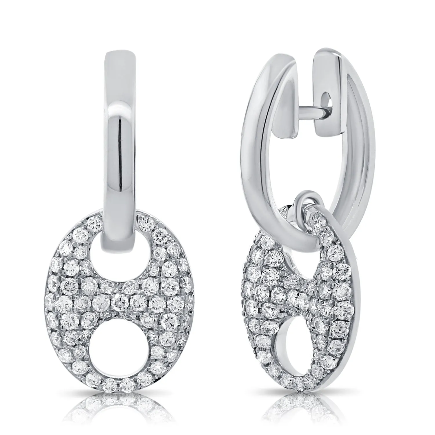 14K Gold & Diamond Link Earrings - 1.10ct