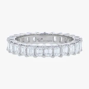 14K H-I/SI Emerald Cut Eternity Band