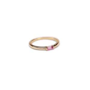 14k Pink Sapphire Baguette Ring