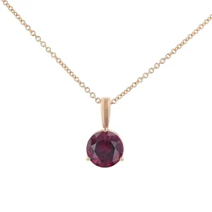 14K Rose Gold Umba Rhodolite Pendant Necklace