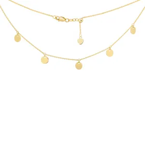 14K Yellow Gold Disc Choker Necklace