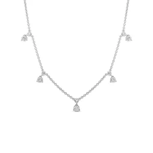 18K Gold 5 Station Diamond Necklace