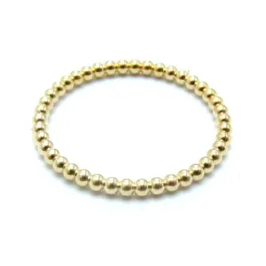 18k Over Sterling Silver Stackable Bead Ring