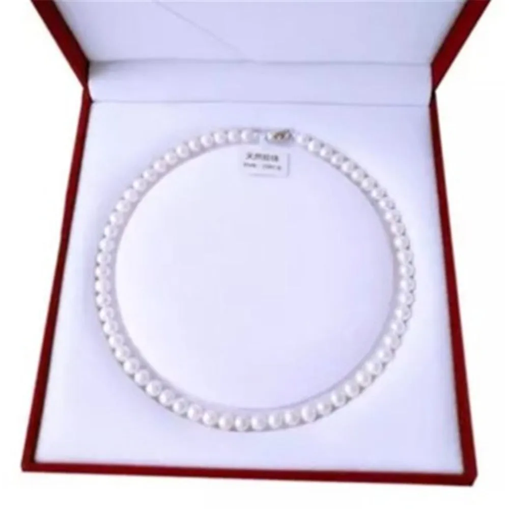 1Pc Freshwater White South Sea Shell Pearl Necklace Stones Round Beads Flower Clasp For Women 8Mm Pe