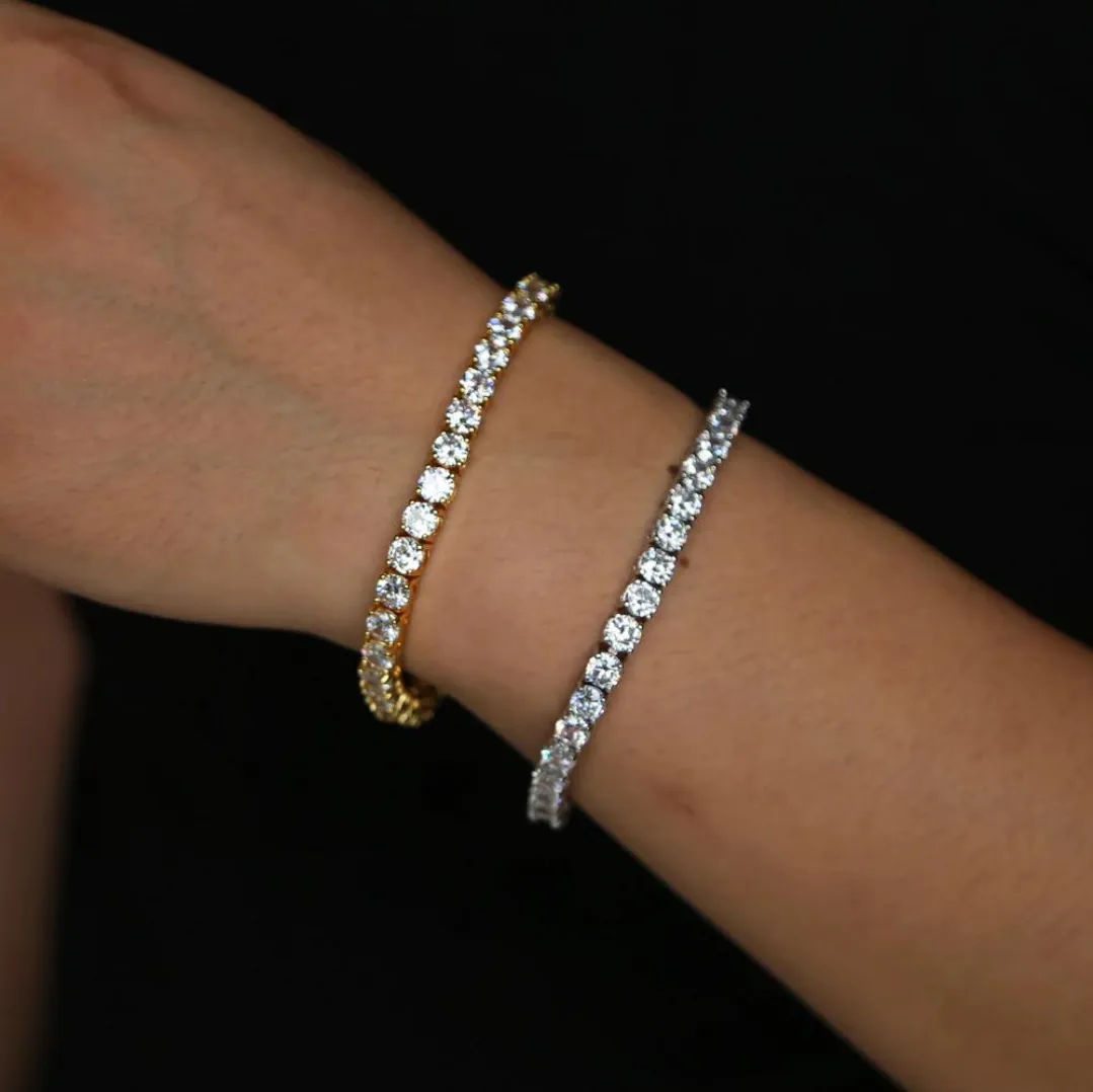 3-5MM 5A  VVS Tennis Iced Out Diamond Bracelet