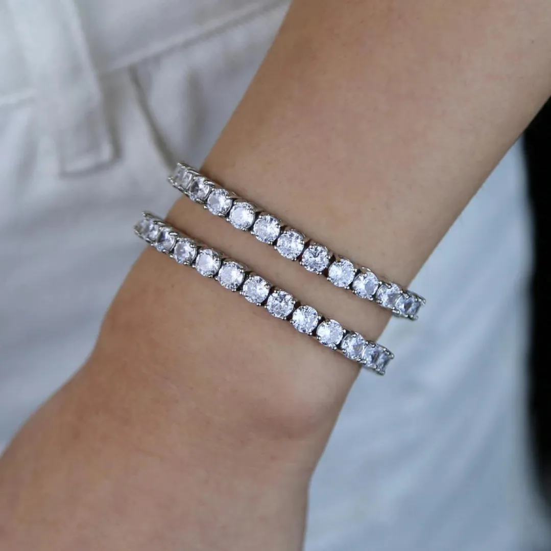 3-5MM 5A  VVS Tennis Iced Out Diamond Bracelet