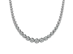 5 Carat Diamond Platinum Graduated Tennis Choker Necklace 16"