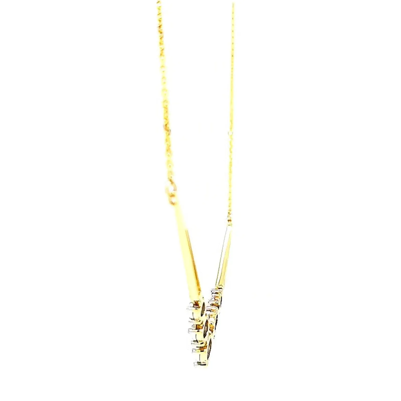 9ct Two Tone Gold Round Brilliant Cut with 0.10 Carat tw of Diamonds Necklace