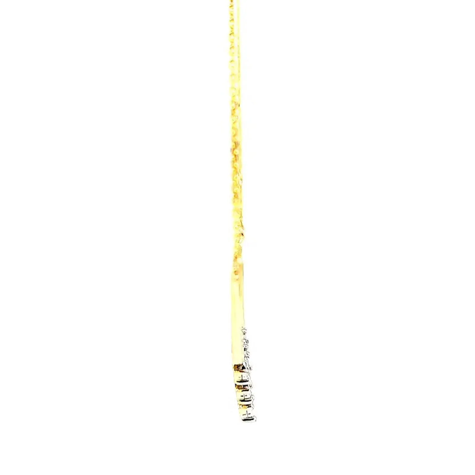 9ct Two Tone Gold Round Brilliant Cut with 0.10 Carat tw of Diamonds Necklace