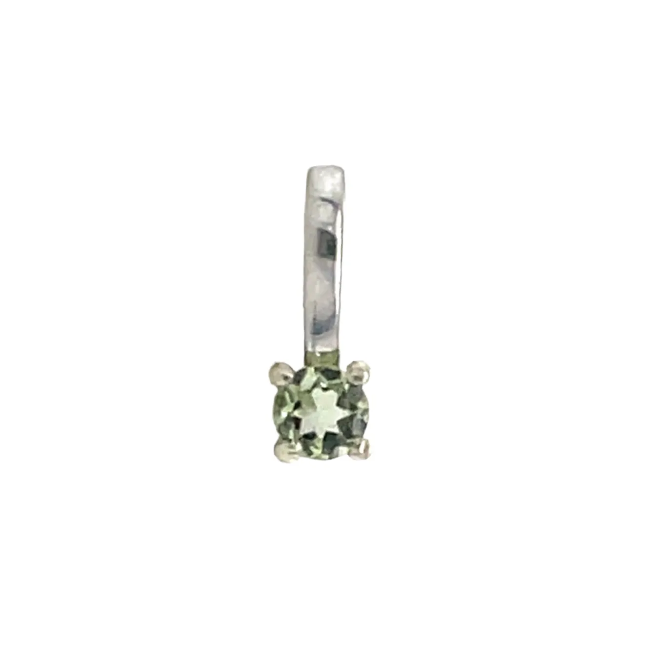 9ct White Gold Round Birthstone Gemstone Charm