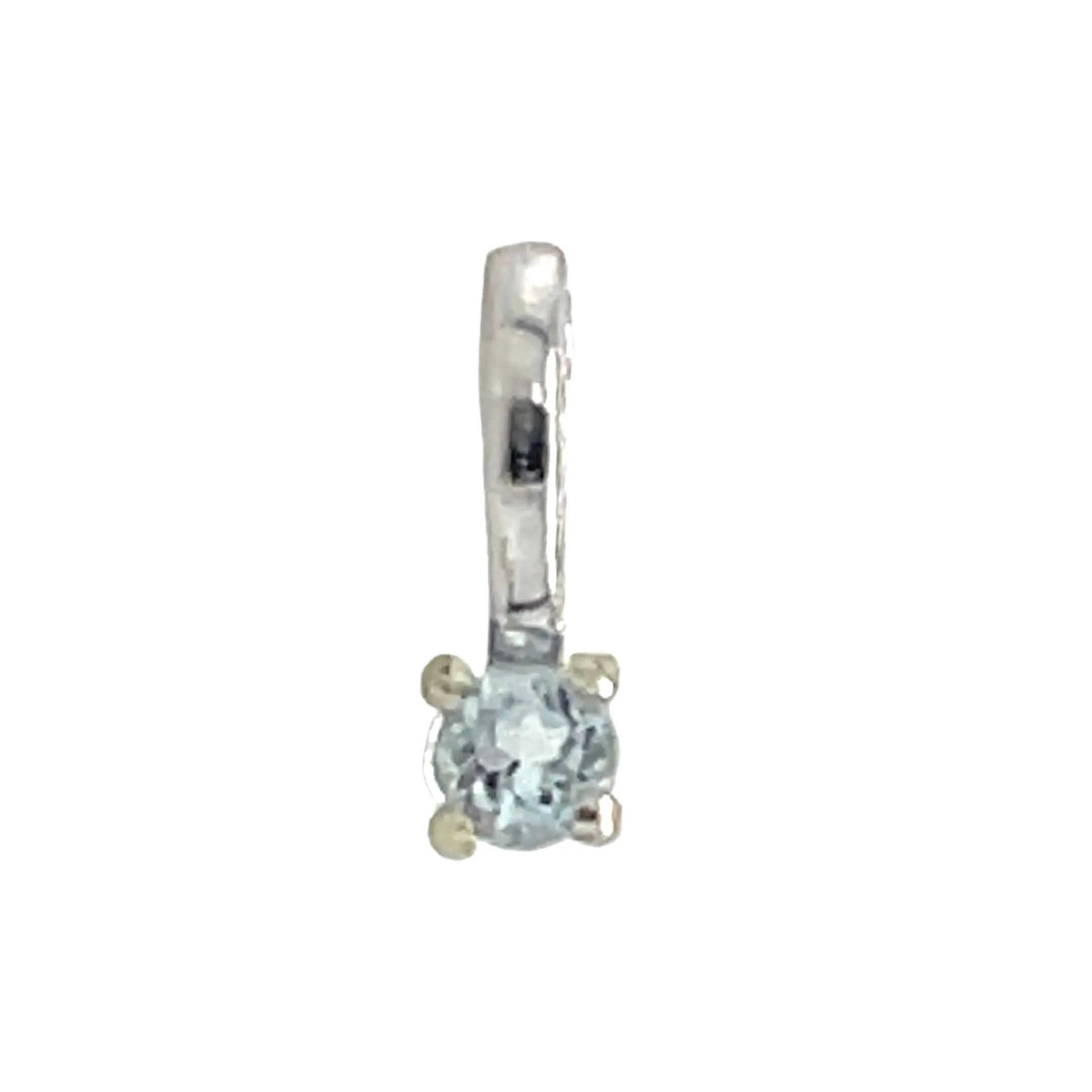 9ct White Gold Round Birthstone Gemstone Charm