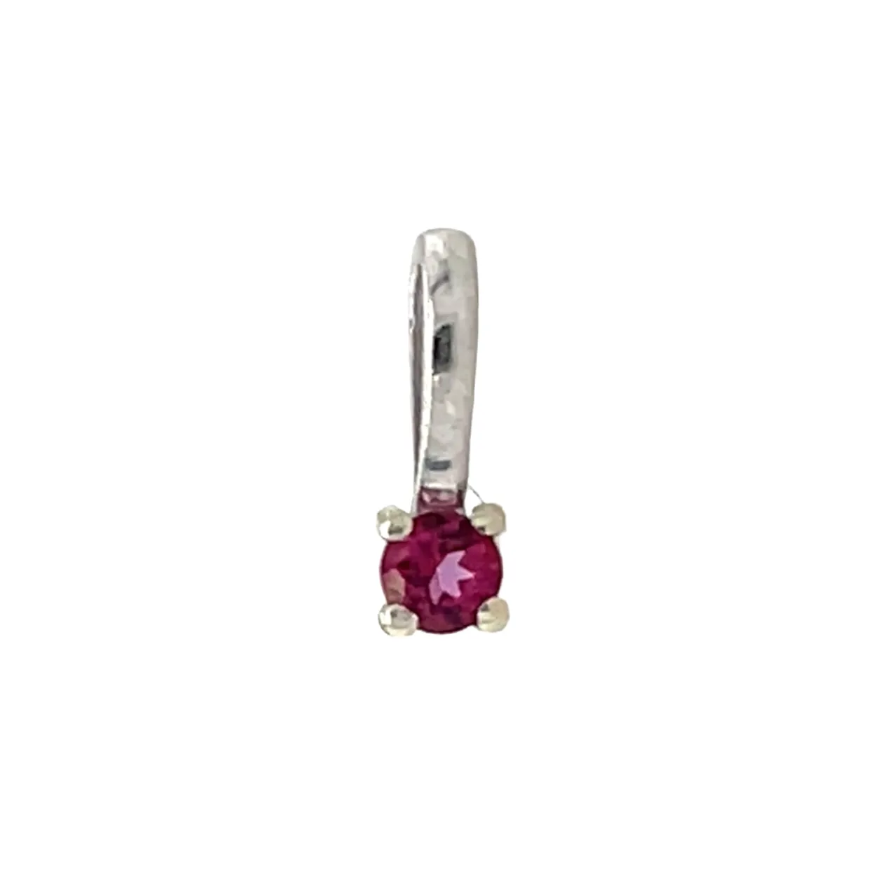 9ct White Gold Round Birthstone Gemstone Charm