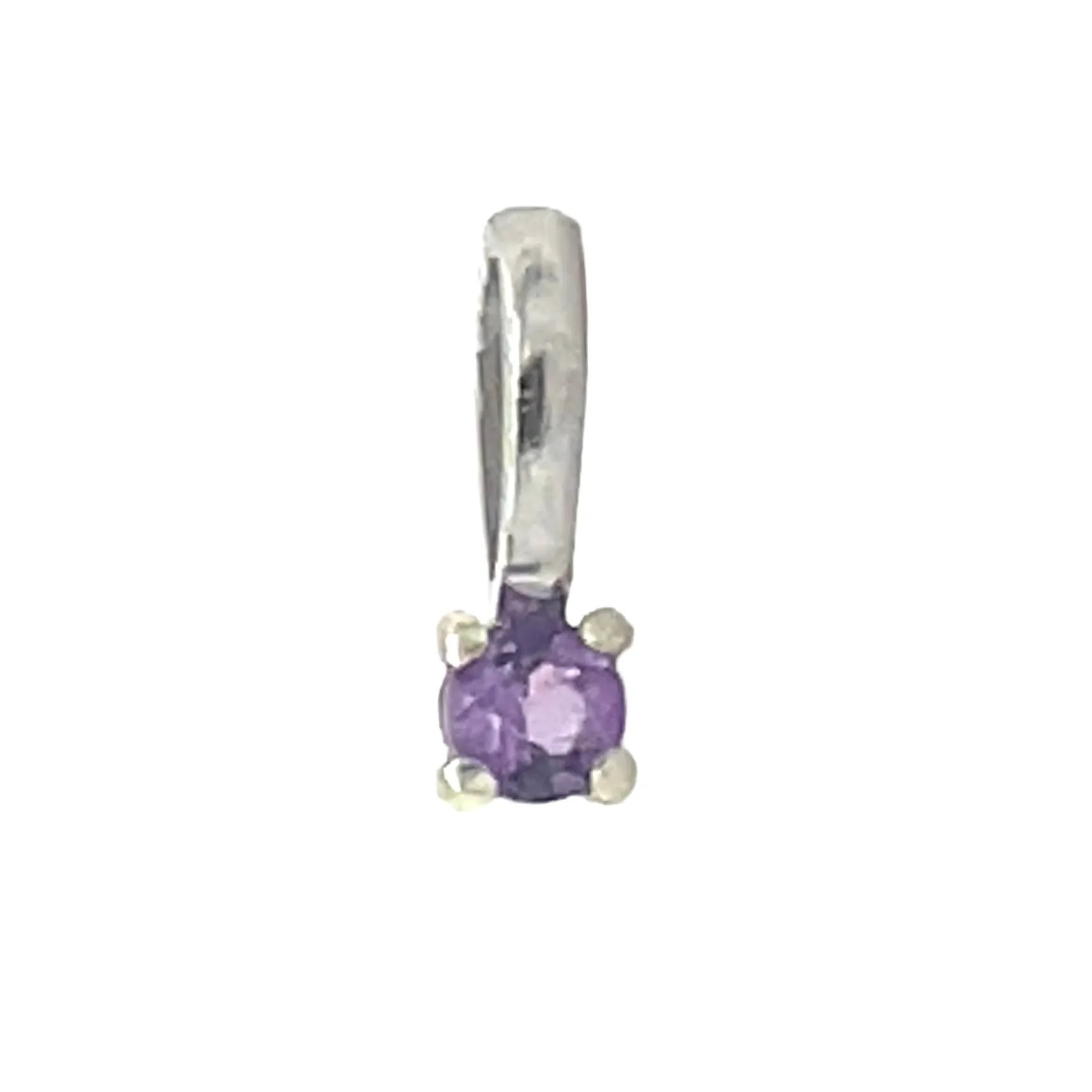 9ct White Gold Round Birthstone Gemstone Charm