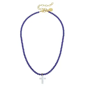 Alys Pearl Cross Necklace