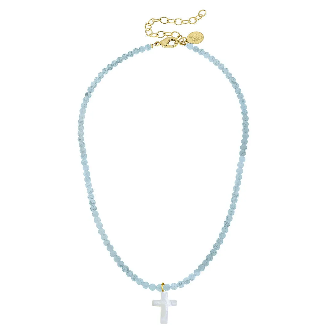 Alys Pearl Cross Necklace