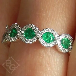 Ben Garelick 14K White Gold Emerald & Diamond Ring