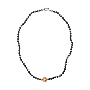 Black Onyx Pearl Necklace 25 (45cm)