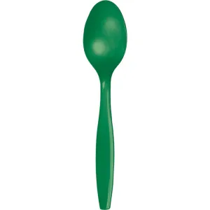 Bulk Pack of 100 Emerald Green Plastic Spoons