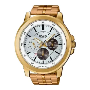 Casio Men's Standard Analog Gold Ion Plated Stainless Steel Band Watch MTPX300G-7E MTP-X300G-7E