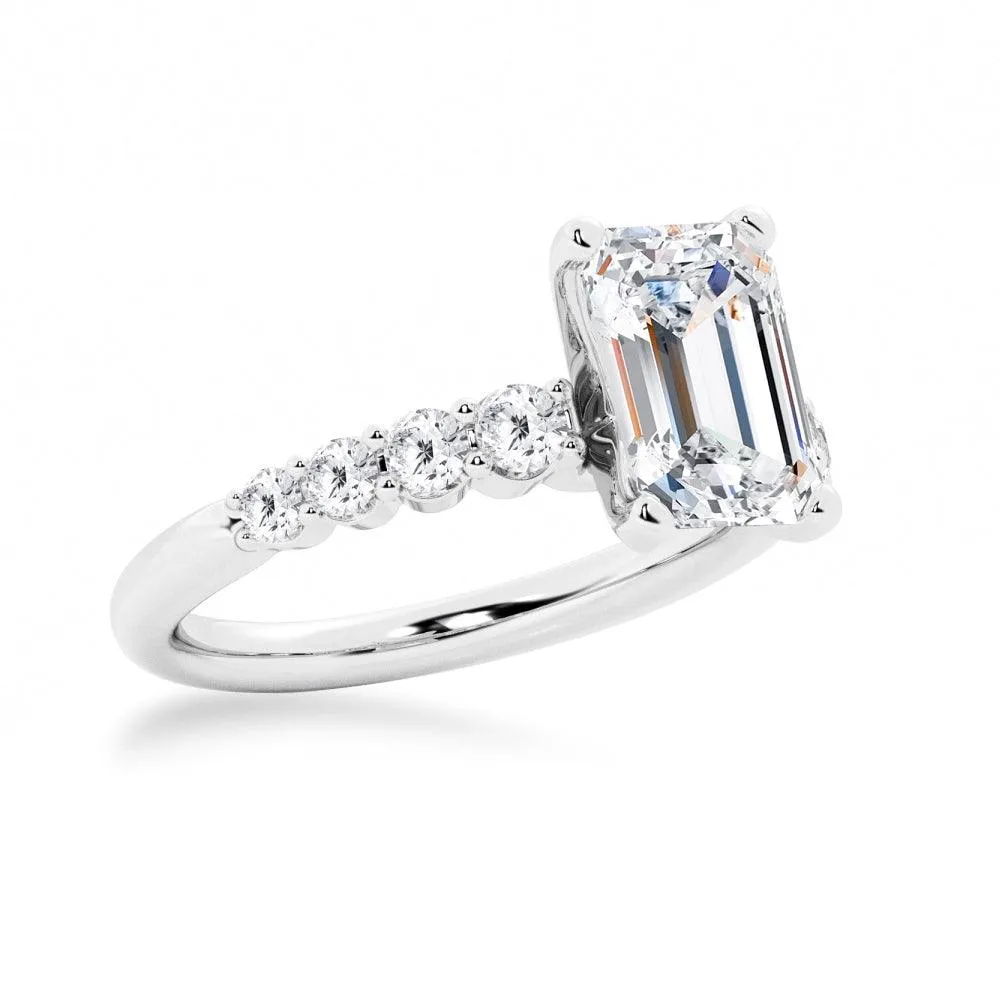 Classic Shared-Prong Emerald Cut Engagement Ring