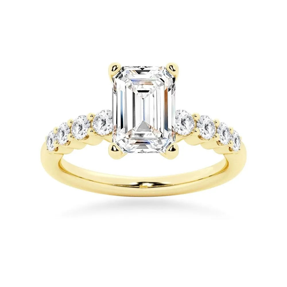 Classic Shared-Prong Emerald Cut Engagement Ring