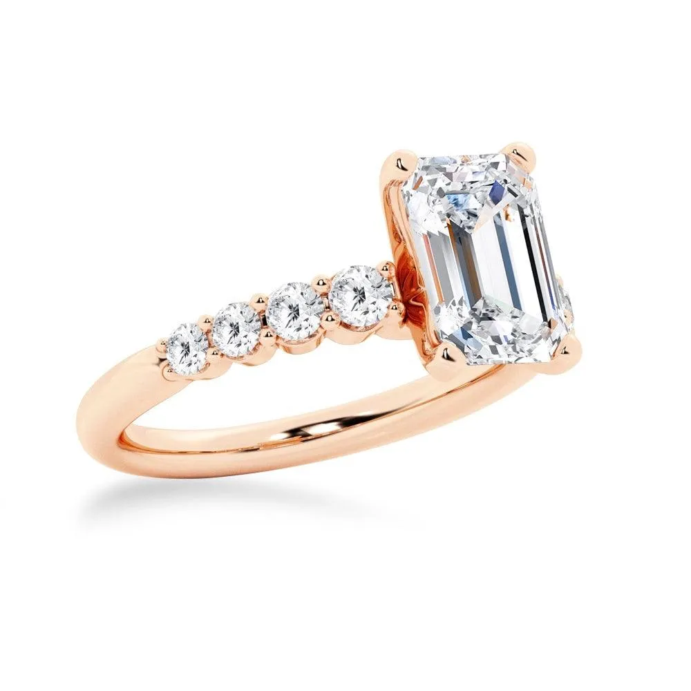 Classic Shared-Prong Emerald Cut Engagement Ring