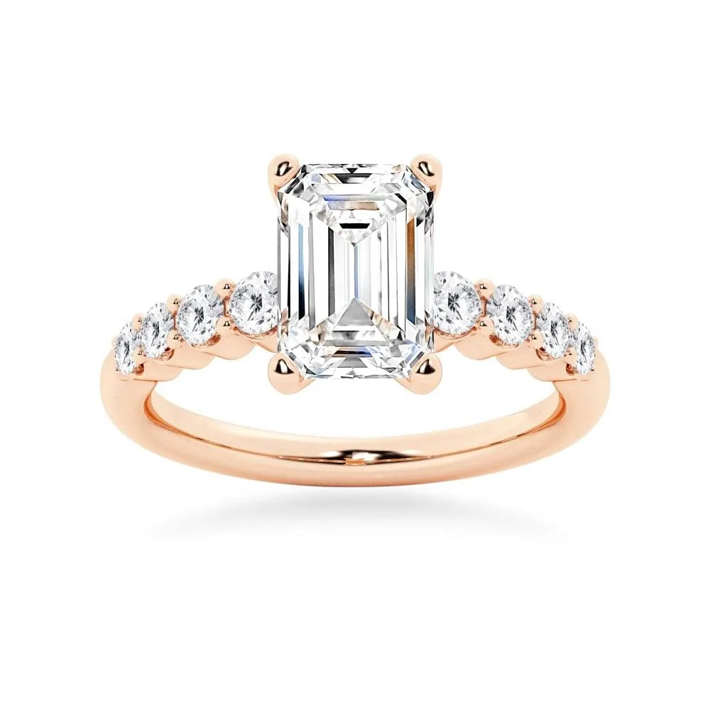 Classic Shared-Prong Emerald Cut Engagement Ring