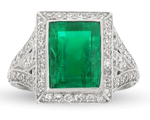 Colombian Emerald Art Deco Ring, 4.00 Carats