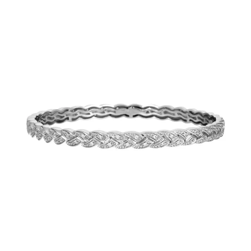 Constellations Braid Collection Pave-Set Stones Bangle