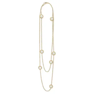 Covet Seven Station Round Mother of Pearl Necklace