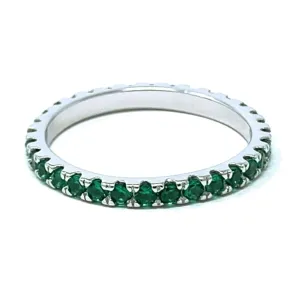 Cubic Zirconia Green Emerald Eternity Band