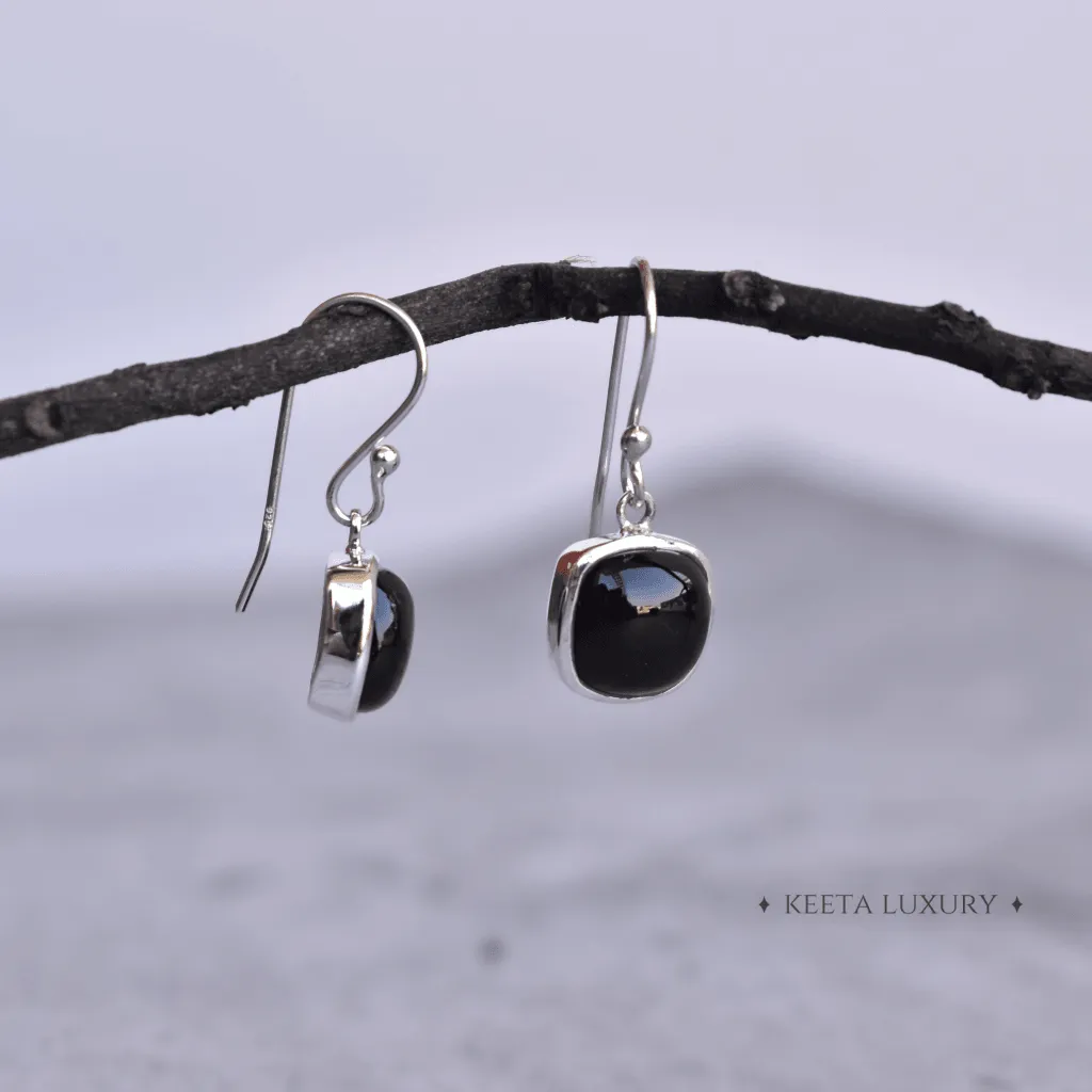 Cushion Conquer -  Black Onyx Earrings