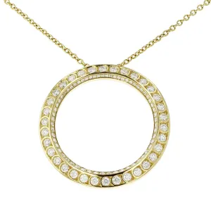 Diamond Scallop Artisan Pave Circle Pendant