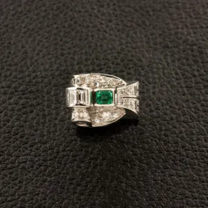 Emerald & Diamond Estate Ring