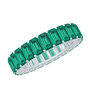 Emerald Cut Lab Grown Emerald Eternity Band Ring