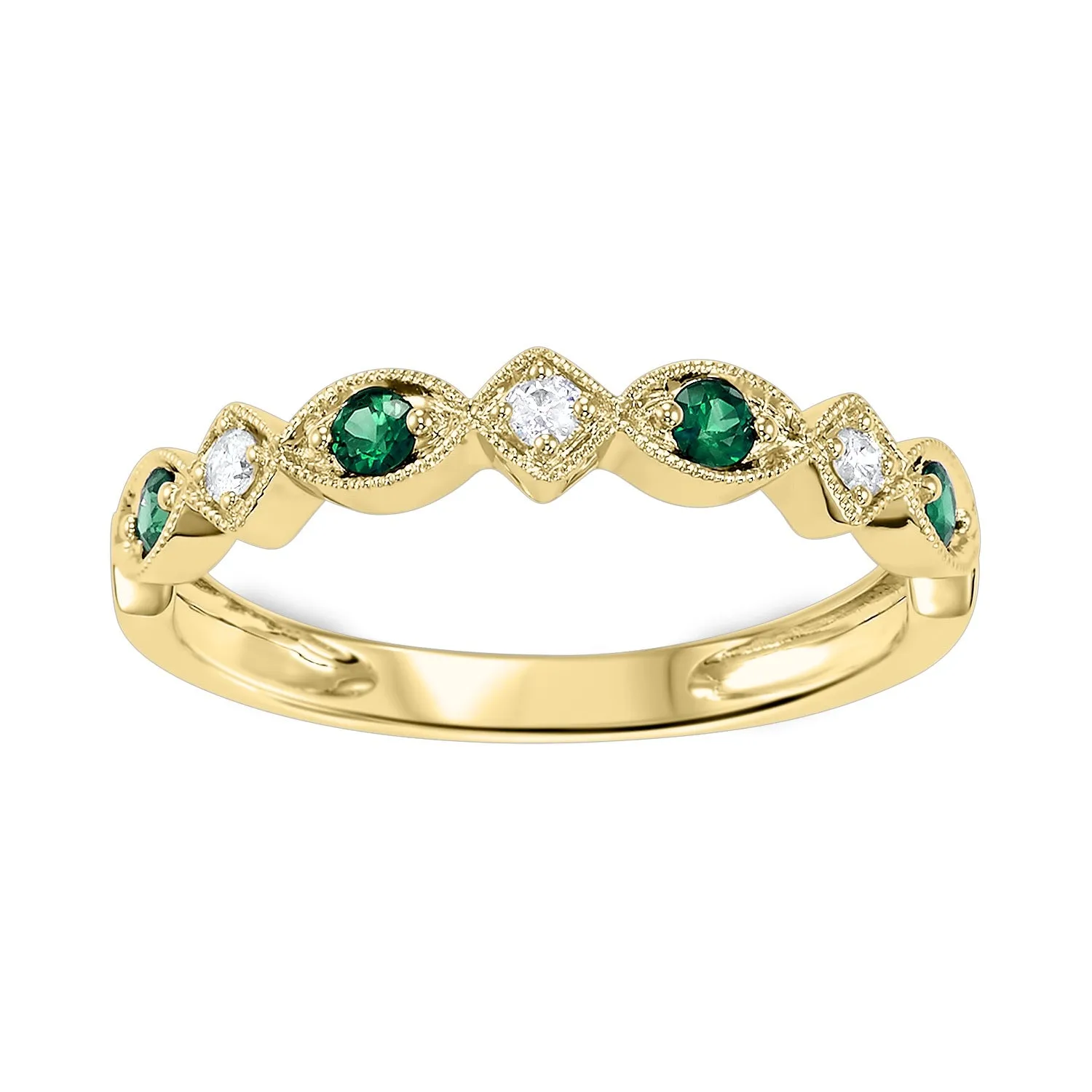 Emerald   Diamond Stackable Band - Multiple Options