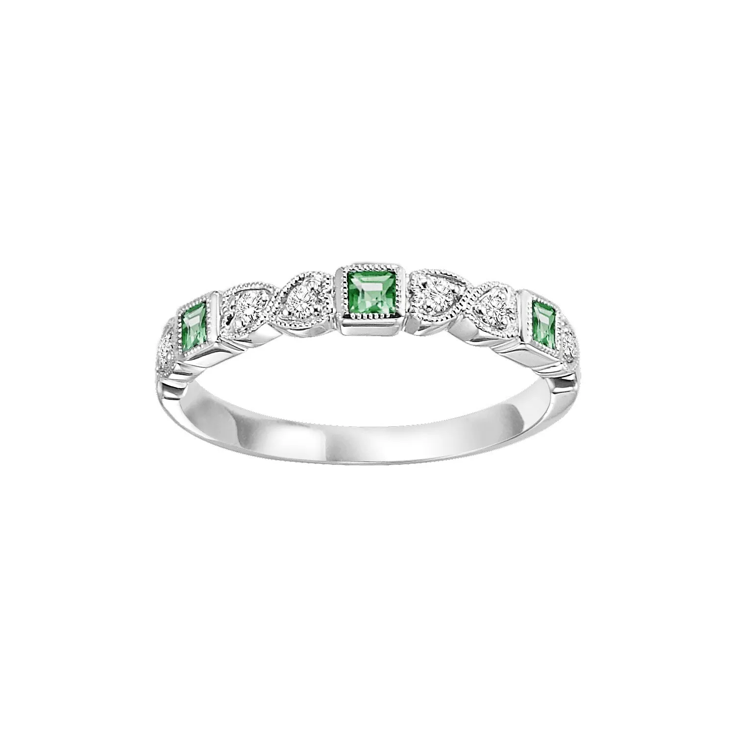 Emerald   Diamond Stackable Band - Multiple Options