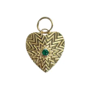 Emerald Textured Heart Pendant