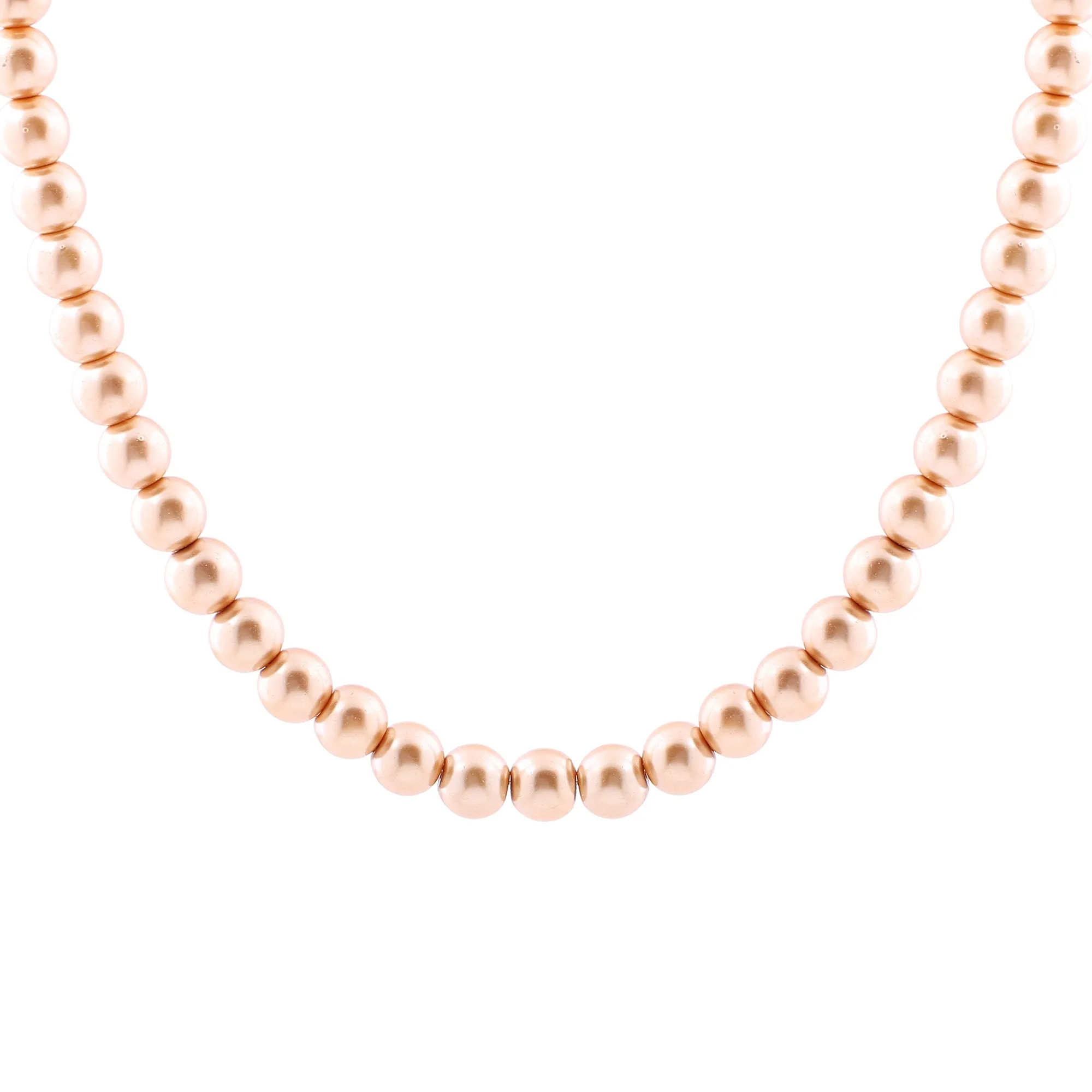 Estele Gold Plated Classic Single Line Gold Pearl Necklace for Women