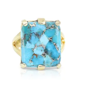 Etheria Copper Turquoise Gold Ring