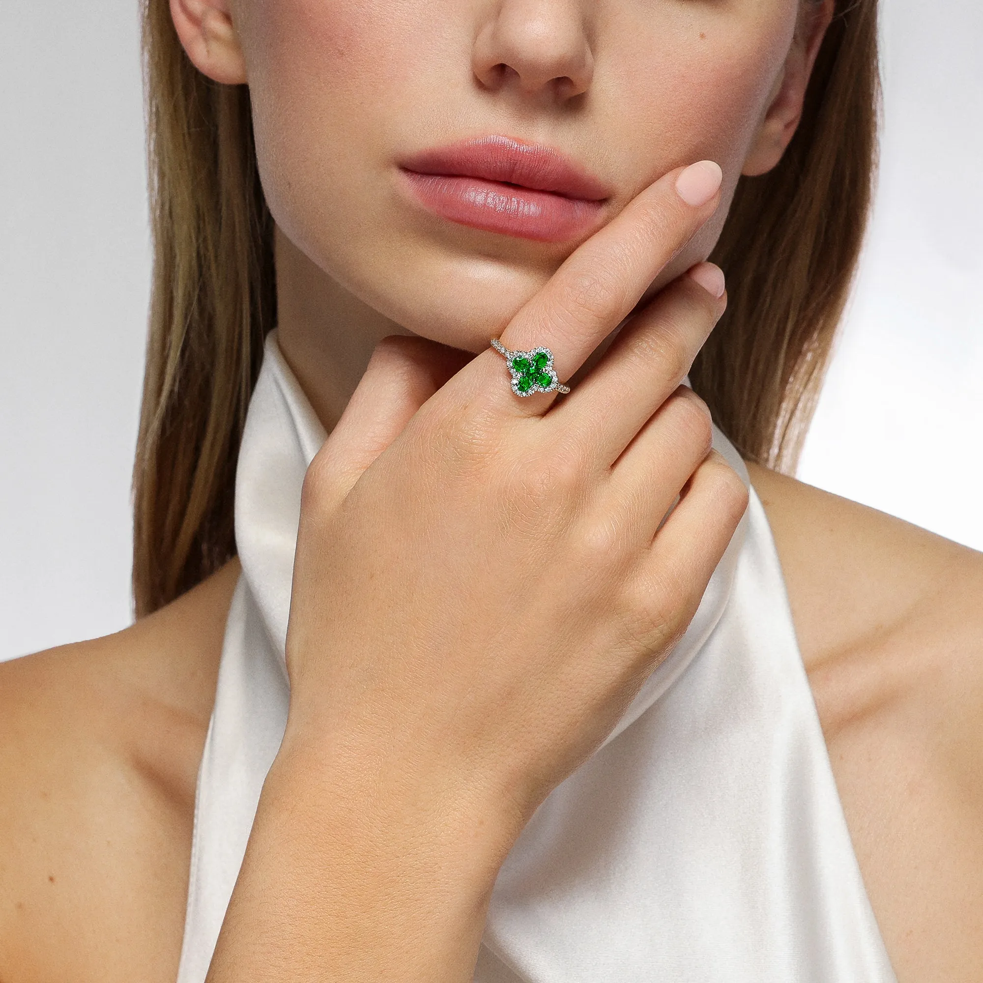 Felicity Emerald and Diamond Ring