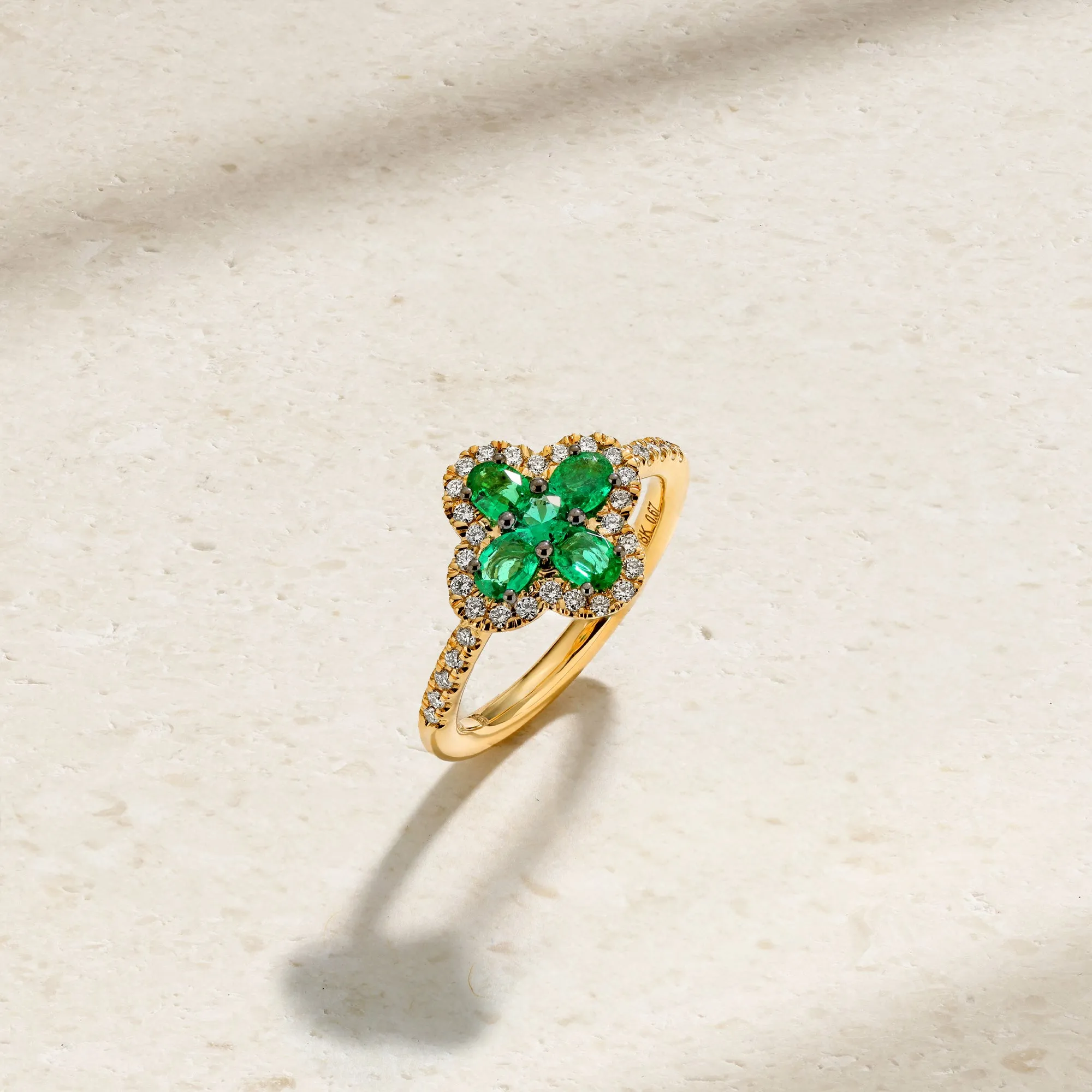 Felicity Emerald and Diamond Ring