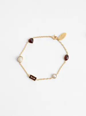 Five Mini Charm Bracelet Brown