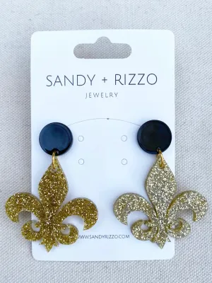 Gold Fleur de Lis Earrings